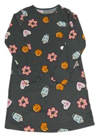 Tmavošedá noční košile s obrázky George