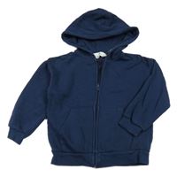 Tmavomodrá propínací mikina s kapucí H&M