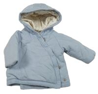 Světlemodrošedý zavinovací zateplený kabátek s kapucí Next