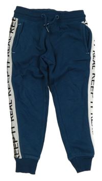 Petrolejové tepláky s pruhy s nápisy George