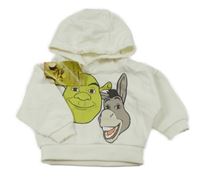 Nové - bílá mikina se Shrekem a Oslíkem a kapucí PRIMARK