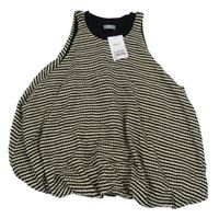 Nové - černo-smetanová pruhovaná/vzorovaná pletená balonová tunika Next