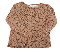 Světlehnědo-černo-světlerůžové vzorované pyžamové triko H&M