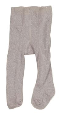 Světlerůžovo-stříbrné melírované punčocháče Disney