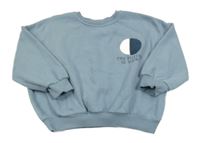 Modrošedá oversize mikina s nápisy a měsícem George