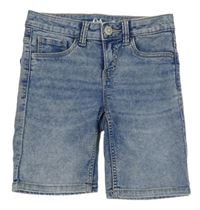 Modré plísňové teplákové riflové kraťasy C&A