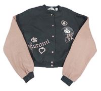 Tmavošedo-starorůžová baseballová teplá mikina s Kitty H&M