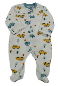 Bílo-modrošedý fleecový overal s auty Hello Baby