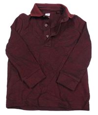 Tmavovínovo-černé melírované mikinotriko s límečkem F&F