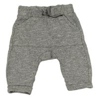 Šedé melírované turecké tepláky s kapsou a medvídkem Tu