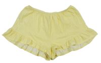 Žluto-bílé kostkované pyžamové kraťasy s volánky H&M
