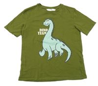 Khaki tričko s dinosaurem H&M