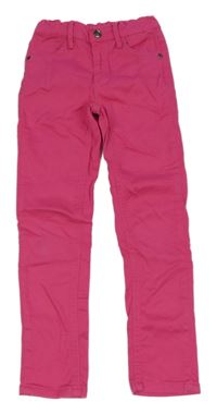 Tmavorůžové regular fit skinny teplákové rifle JAKO-O