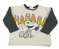 Krémovo-šedá lehká mikina s nápisem Snoopy M&S