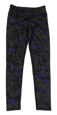 Antracitové vzorované sportovní legíny H&M