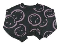Černá crop mikina se smajlíky H&M