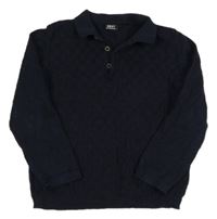 Tmavomodrý kostkovaný polo svetr Next