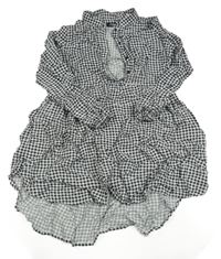 Černo-bílé kostkované lehké košilové šaty Page One Young