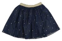 Tmavomodrá tylová sukně s hvězdami Okaidi