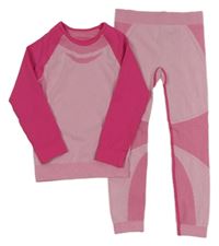 2set - Růžovo-tmavorůžové spodní funkční triko + legíny Crivit