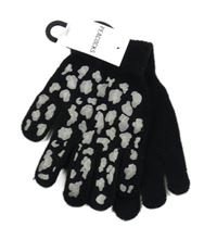 Nové - Černé vzorované prstové rukavice Peacocks