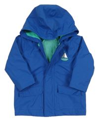 Modrá nepromokavá jarní bunda s loďkou a kapucí C&A