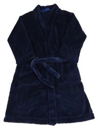 Tmavomodrý chlupatý župan M&S