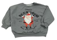 Šedá oversize mikina se Santou George