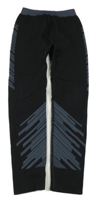 Černé spodní funkční kalhoty se vzorem Decathlon