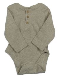 Béžové melírované žebrované body s knoflíky George