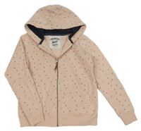 Růžová vzorovaná propínací mikina s kapucí Pepperts