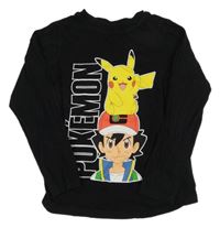 Černé triko s Pikachu a Ashem