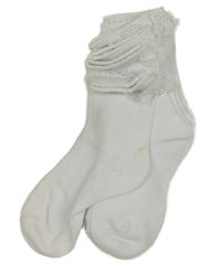 4x bílé ponožky s krajkou