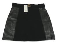 Nové - Černá sukně s koženkou River Island