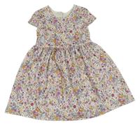 Smetanovo-barevné květované šaty Nutmeg