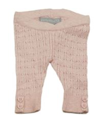 Růžové melírované pletené tepláky s copánkovým vzorem Early Days