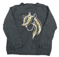 Antracitový svetr s jednorožcem H&M