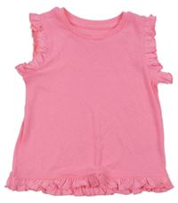 Neonově růžové žebrované tričko s kanýry Matalan