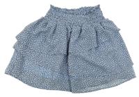 Světlemodrá vzorovaná šifonová vrstvená sukně H&M