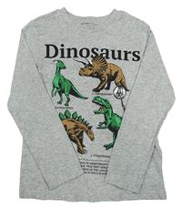 Šedé melírované triko s dinosaury H&M