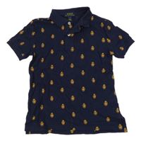 Tmavomodré polo tričko s erby Ralph Lauren