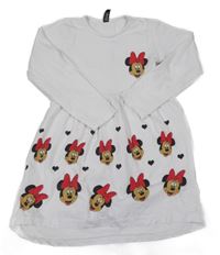 Bílé bavlněné šaty s Minnie