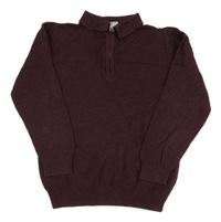 Vínový pruhovaný polo svetr Tu