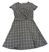 Černo-starorůžové kostkované/vzorované šaty zn. Primark