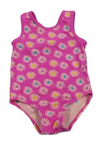 Růžové květované jednodílné plavky Mothercare