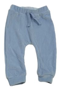 Světlemodré žebrované sametové tepláky Nutmeg