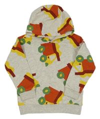 Šedá melírovaná mikina s náklaďáky Dunnes 