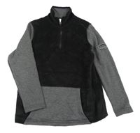 Černo-šedá plyšová mikina s nášivkou Yigga