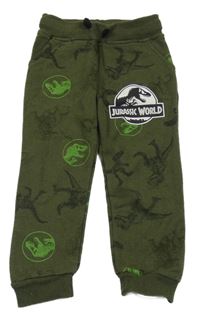 Khaki tepláky s dinosaury 