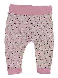 Růžové vzorované tepláky s Minnie Disney